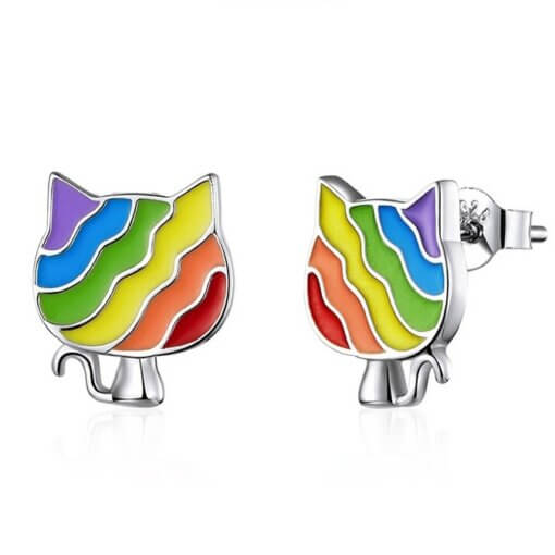 Sterling Silver Ring - Rainbow Cat - Image 2