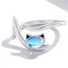 Sterling Silver Ring - Moonstone Cat - Image 3